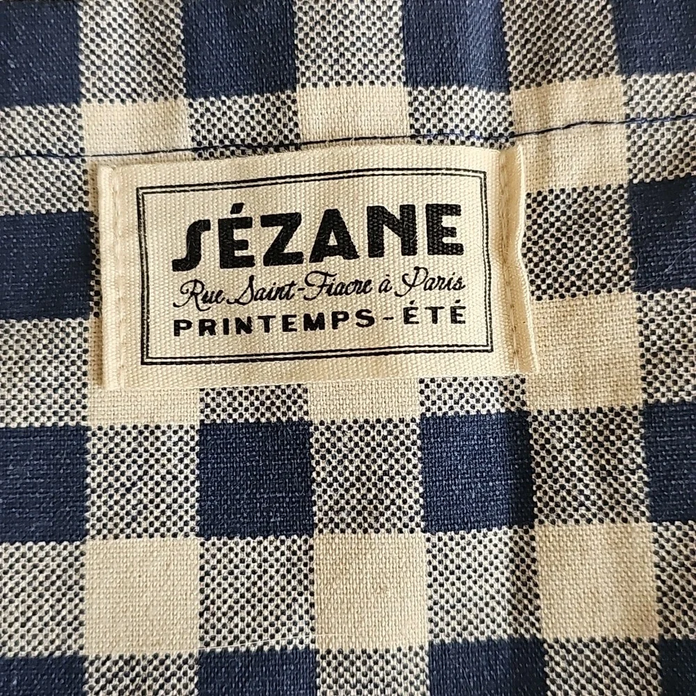 Sezane Printemps-Ete Tote Bag Blue Tan NWOT - Picture 2 of 4